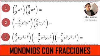 MULTIPLICAR MONOMIOS CON FRACCIONES MateYisus [upl. by Reisman]