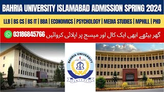 Bahria University Islamabad Admission Spring 2024  Bahria University Islamabad Admission 20232024 [upl. by Fredella]