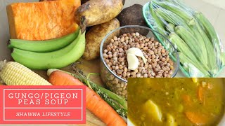 Jamaican Meatless Dry Gungo Peas Soup Pigeon Peas Soup Vegan Gungo Peas Soup Jamaican Style Soup [upl. by Tolman]