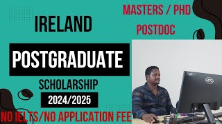 Scholarship in Ireland for Masters PhD and PostdocNo IELTS No Application Fee [upl. by Hanny137]