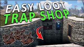 LURING PLAYERS into a FAKE FLOOR SCAM SHOP  Rust Trap Base [upl. by Elisabeth]