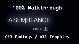 ASEMBLANCE  100 Walkthrough Alle Enden Trophäe Guide [upl. by Otrebire]