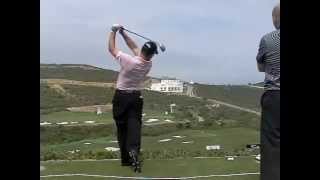 Open Champion Louis Oosthuizen Golf Swing with Hybrid Slow Motion Down the Line [upl. by Aierdna794]