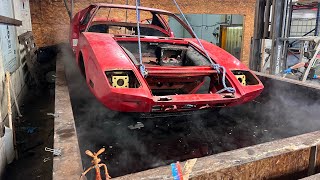 Chemical Dipping a 1972 De Tomaso Pantera to remove all the paint and rust [upl. by Notlew]