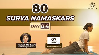 Surya Namaskar Challenge  Day 4 by Kashish Makhijani [upl. by Gerrilee]