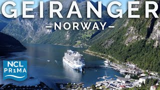 CRUISING GEIRANGER FJORD IN NORWAY  NORWEGIAN PRIMA CRUISE VLOG [upl. by Arata]