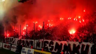 Cracovia Ultras fantastic pyroshow against Wisla Kraków [upl. by Adnohrahs]