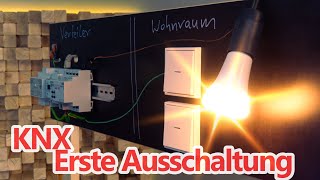 KNX Smart Home Mit der ETS die erste Ausschaltung programmieren Demowand [upl. by Haidej]