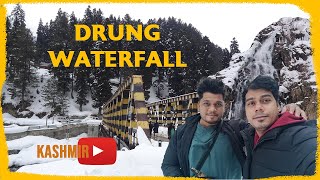 Drung Waterfall  Kashmir  near Gulmarg  Frozen Waterfall [upl. by Atsirt]