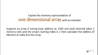 arrays in data structure  one dimensional array memory representation [upl. by Hennessey]