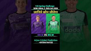 T20 SPRING CHALLENGE 2024 SEMI FINAL 2 HOBART HURRICANES VS MELBOURNE STARS PREDICTION  HHWVSMSW [upl. by Sassan]