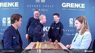 Magnus Carlsen vs Richard Rapport GAME 1 FINAL GRENKE Chess Classic 2024 [upl. by Yona]