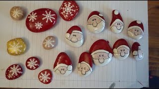 Sassi Decorati Natalizi Babbo Natale e Fiocco di Neve [upl. by Drooff]