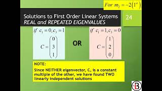 Homogeneous Linear System Real and Repeated Eigenvalues  Advanced Mathematics [upl. by Juakn]