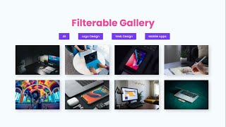 Make Portfolio Filterable Image Gallery With HTML CSS amp JavaScript  Filterable Gallery [upl. by Grote]