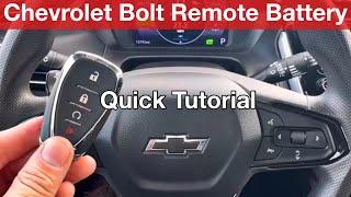 2023 Chevrolet Bolt Remote Key Battery Replacement [upl. by Abigael280]