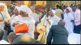 Watch Yoruba Actress Bimbo And Family Spray Money On Her Moms Casket As They Dance Around It [upl. by Ednyl49]