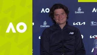 Milos Raonic quotOverall its positivequot press conference 3R  Australian Open 2021 [upl. by Cookie752]