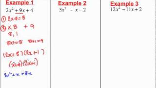 Factorising quadratics where a is not 1mp4 [upl. by Lectra651]