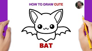 How to draw a bat easy  Halloween Drawing [upl. by Daub311]