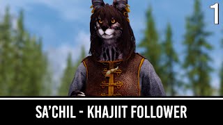 SaChil  New Khajiit Follower  Skyrim Mods [upl. by Angelle]