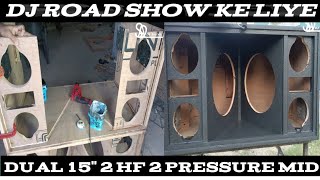 Dual 15 Inch 2 HF 2 Pressure Mid Cabinet Fitting Full Video dj subwoofer [upl. by Cis]