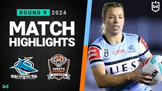 NRLW 2024  Sharks v Wests Tigers  Match Highlights [upl. by Eserrehs]