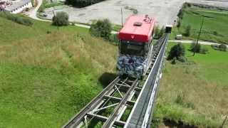 Standseilbahn 718801 Sedrun NEAT Installationsplatz  Unterkünfte Talfahrt  Funicular [upl. by Waters16]