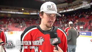 2024 WHL Championship PostGame Brayden Yager [upl. by Marilla]