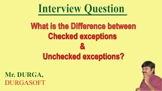 Difference between Checked exceptions and Unchecked exceptions [upl. by Kanter]