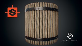 TIMELAPSE  Substance Designer Tutorial l Rope with Metal Trims [upl. by Fitzpatrick228]