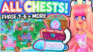 GET 30K DIAMONDS IN 30 MINS FROM 40 CHESTS ALL CHEST LOCATIONS IN ROBLOX ROYALE HIGH Campus 3 [upl. by Anewor875]