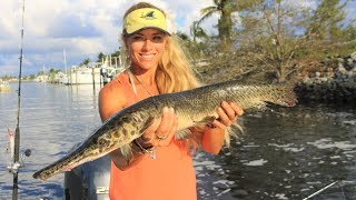 Unexpected amp RARE CATCH Freshwater Fish Caught in Saltwater Canal Inshore Fishing [upl. by Haret]