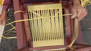 weaving a cane seat  cane chair weaving plastic wire Cleanux Craft And Restoration [upl. by Nareht]