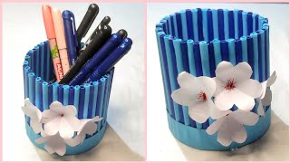 Beautiful And Easy Pen Holder Making With Paper 🖊️🖊️ [upl. by Nosreffej679]