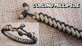 MAKE a quotBootlacequot Curling Millipede  ANCHOR Style Closure Paracord Survival Bracelet [upl. by Annaitat]