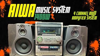 Aiwa SUPER T BASS 4 channel multi amplifier system 1400w RustamRaj4u [upl. by Arral]