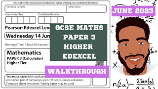 Edexcel GCSE Maths  Paper 3  Higher Tier  MayJune 2023  Walkthrough  MathsWithDan [upl. by Anhej219]