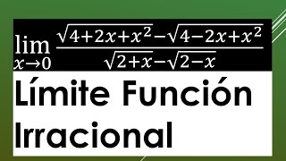 Limite de una función irracional con raíces en numerador y denominador [upl. by Fates]