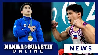 Carlos Yulo bags PH first gold in Paris Olympics after ruling floor exercise [upl. by Ased601]