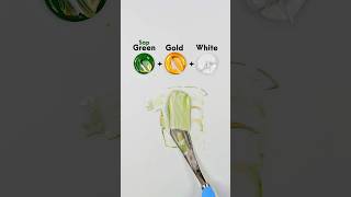 A little green a little gold a dash of white A fresh new shade💚💛🤍 colors asmr foryou art [upl. by Ginsburg872]