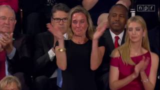 In Donald Trumps Speech An Emotional Moment From Widow Of Navy SEAL  Politics  NPR [upl. by Zedekiah]