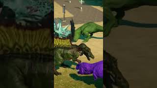 Tyrannosaurus Rex Color Green Purple 🆚 Monster Dinosaurs Fighting [upl. by Tai]