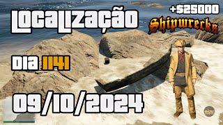 GTA ONLINE BAÚ DO TESOURO NÁUFRAGO LOCALIZAÇÃO FARRAPOS DE TRAJE SHIPWRECK DIA1141 09102024 [upl. by Gardie]