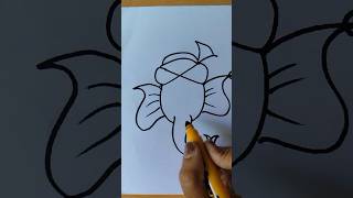 Ganpati Bappa Drawing with easy trick shorts trending [upl. by Geanine]