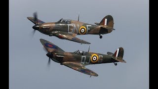 Spitfire amp Hurricane  Battle of Britain Airshow Headcorn Aerodrome [upl. by Birkett331]