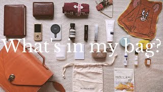 Whats in my bag  秋のお出かけバッグと中身の紹介 iHerbとQoo10メガ割の購入品 新しいコスメとスキンケアを開封 コスメポーチの中身 使い切りコスメとスキンケア [upl. by Janaye]