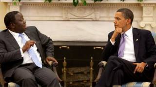 President Obama and Prime Minister Tsvangirai of Zimbabwe [upl. by Mendive438]