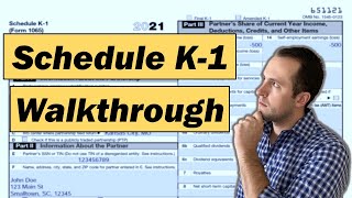 2022 IRS Form 1065 Schedule K1 Walkthrough [upl. by Loomis]