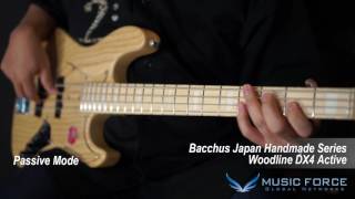 MusicForce Bacchus Japan Handmade Series Woodline DX4 Passive Vs Active Demo [upl. by Htiduj]